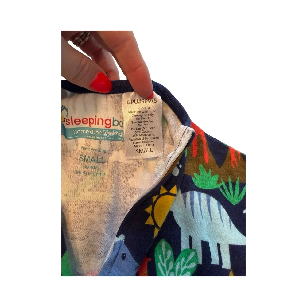 Sleeping Baby Zipadee-Zip Dinosaur Print Swaddle Transition Sleep‎ Sack S 4-8M